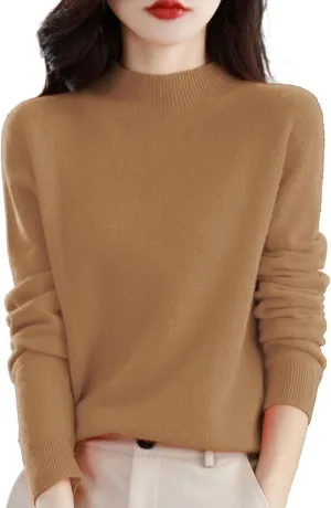 Cashmere Sweaters for Women Cashmere Crew Neck Long Sleeve Soft Pullover Cashmere Lightweight Cardigan Knit Sweater
