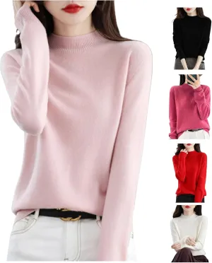 Cashmere Sweaters for Women, Cashmere Sweater, Cashmere Long Sleeve Sweaters Crew Neck Solid Pullover Jumpers Tops
