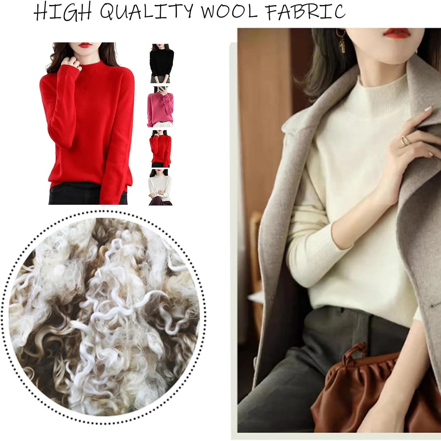Cashmere Sweaters for Women, Cashmere Sweater, Cashmere Long Sleeve Sweaters Crew Neck Solid Pullover Jumpers Tops