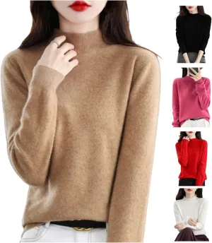 Cashmere Sweaters for Women, Cashmere Sweater, Cashmere Long Sleeve Sweaters Crew Neck Solid Pullover Jumpers Tops