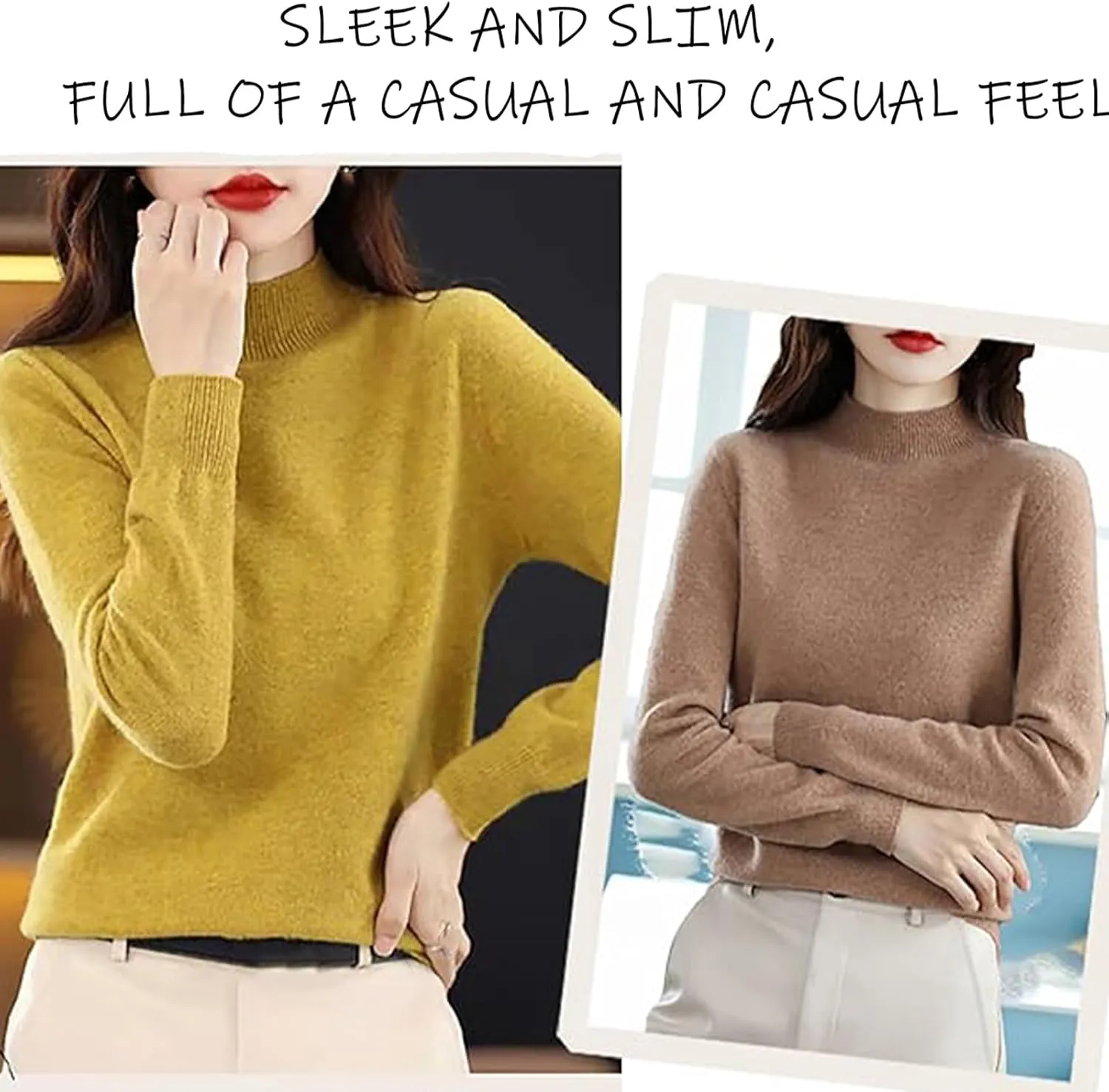 Cashmere Sweaters for Women, Cashmere Sweater, Cashmere Long Sleeve Sweaters Crew Neck Solid Pullover Jumpers Tops