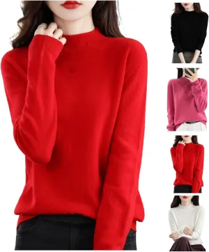 Cashmere Sweaters for Women, Cashmere Sweater, Cashmere Long Sleeve Sweaters Crew Neck Solid Pullover Jumpers Tops