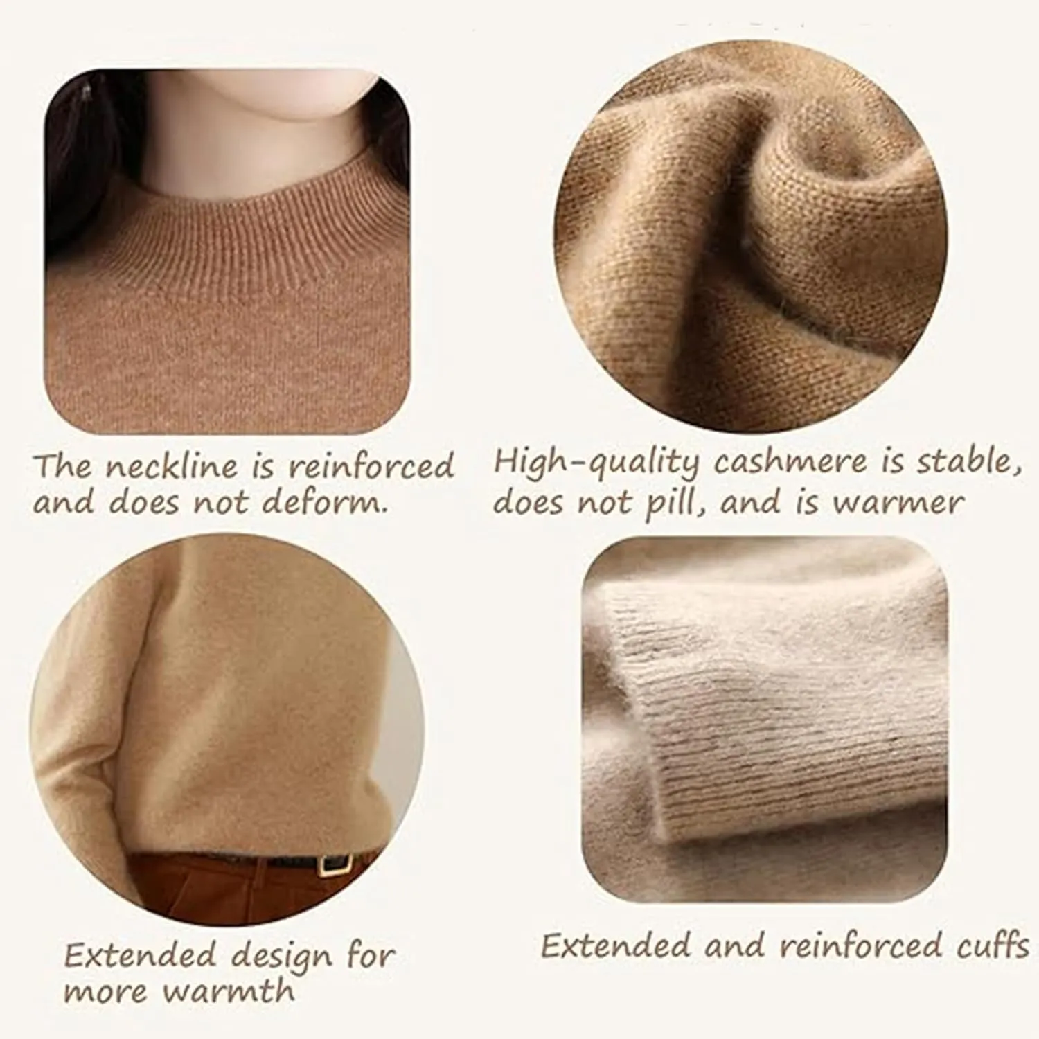 Cashmere Sweaters for Women, Cashmere Sweater, Cashmere Long Sleeve Sweaters Crew Neck Solid Pullover Jumpers Tops