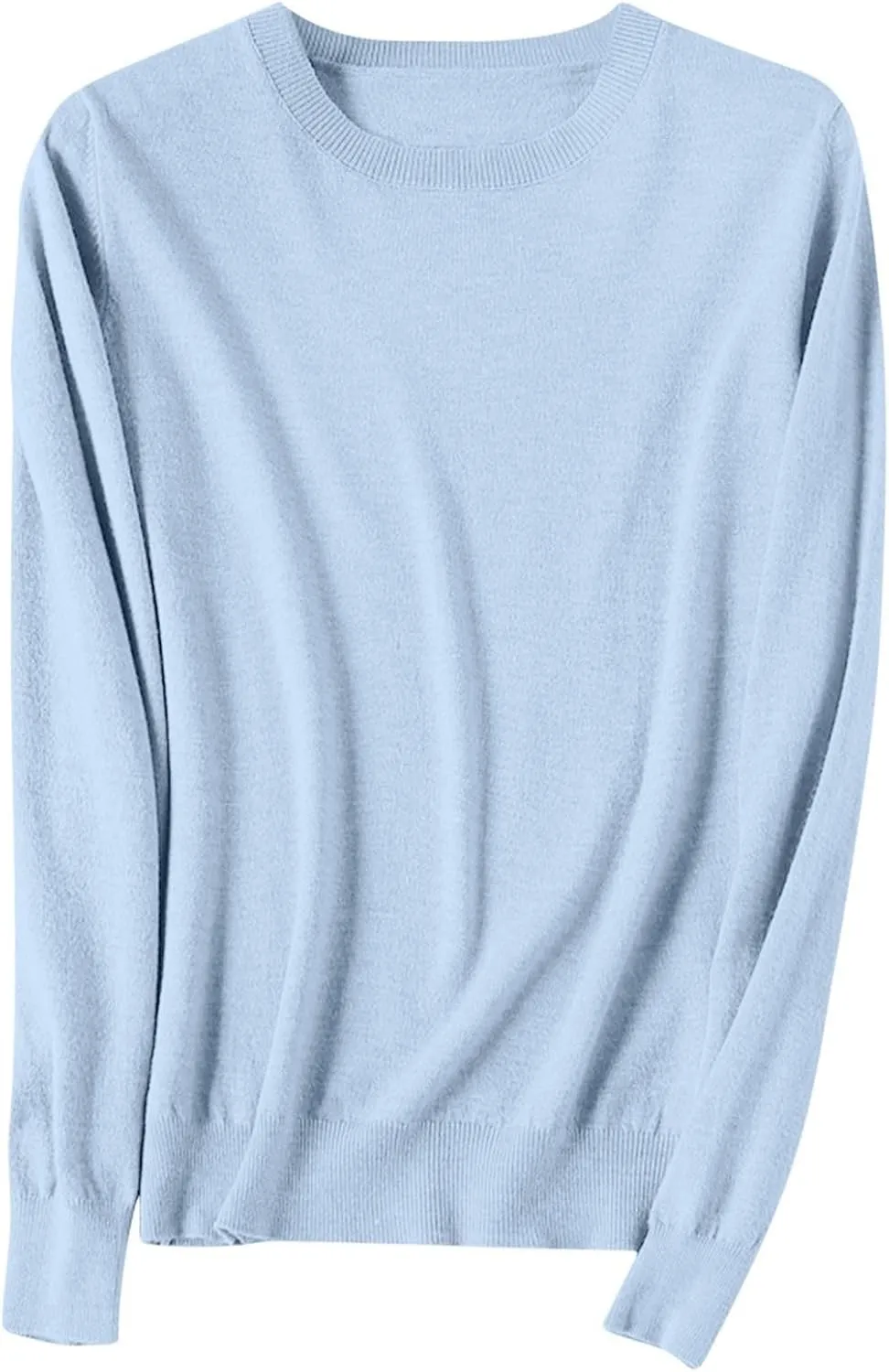 Cashmere Sweaters for Women Long Sleeve Crew Neck Loose Pullover Tops Warm Cozy Lightweight Wool Knit Sweater