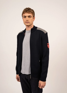All-Weather Comfort SERAC ARPIN - Wool Knit Jacket With Zip (NAVY)