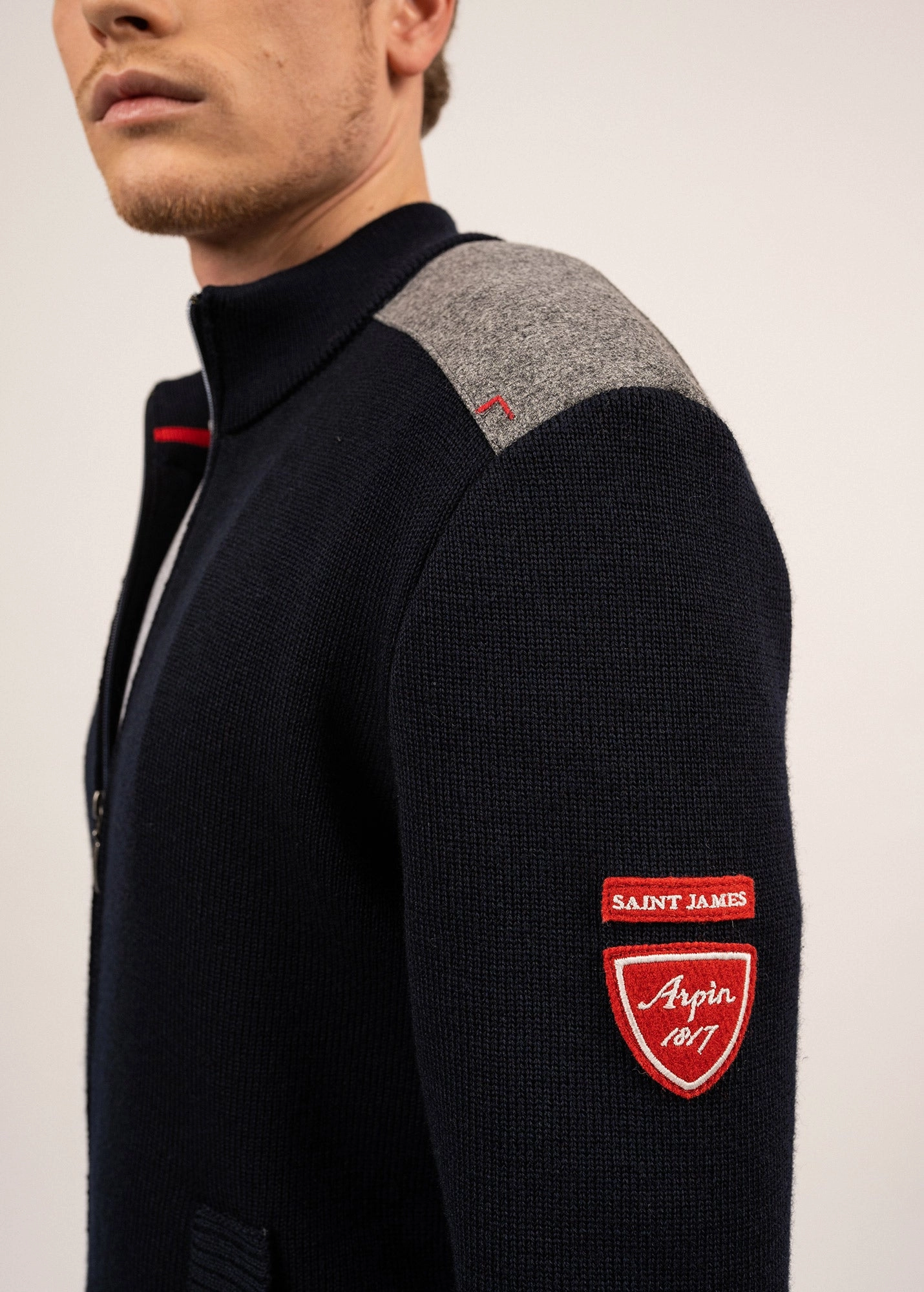 SERAC ARPIN - Wool Knit Jacket With Zip (NAVY) Winter Must-Have