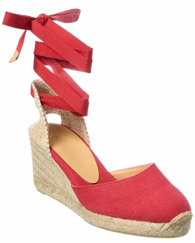 Loose Space Bold Texture Casta?er Carina Canvas Wedge Sandal