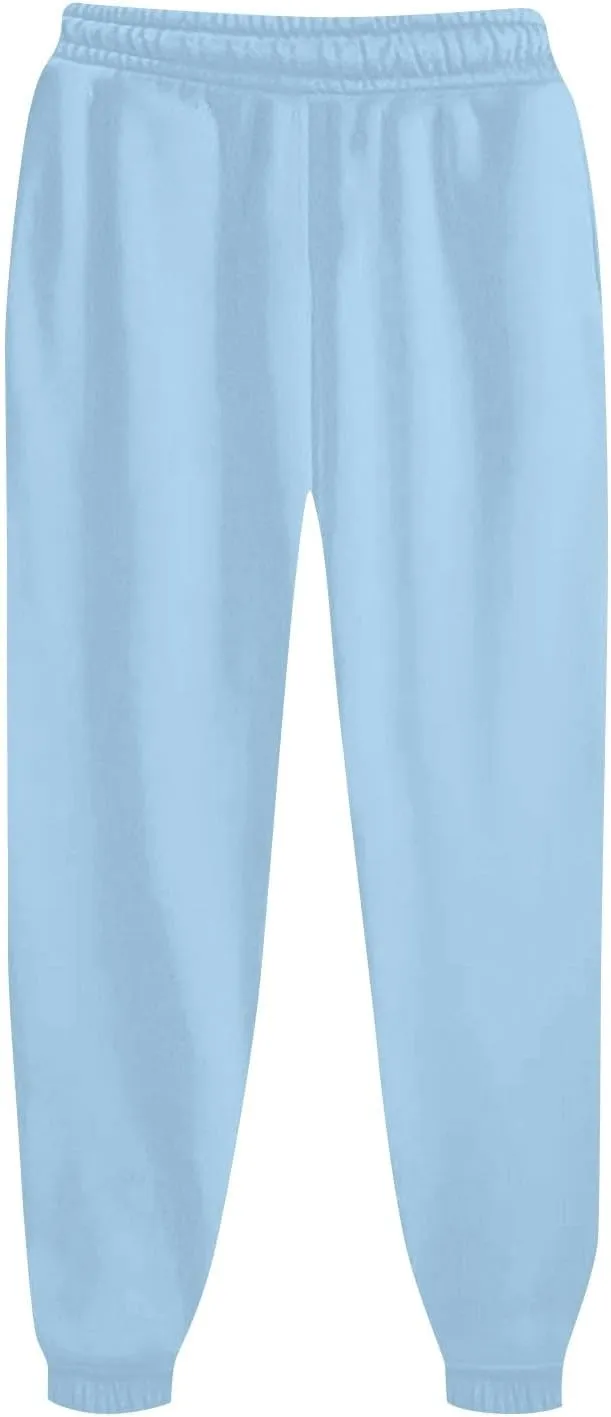 Casual Lounge Pants for Women Joggers Sweatpants Open Bottom Fleece High Waisted Athletic Sweat Pants with Pockets