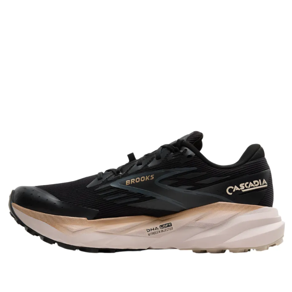 Brooks Men's Cascadia 19 GTX Trail Running Shoes in Black/Ebony/Chateau Gray AW25 trend - following shoes reinforced - toe shoes