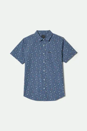 Charter Print S/S Shirt - Bering Sea/Micro Floral Floral Motif