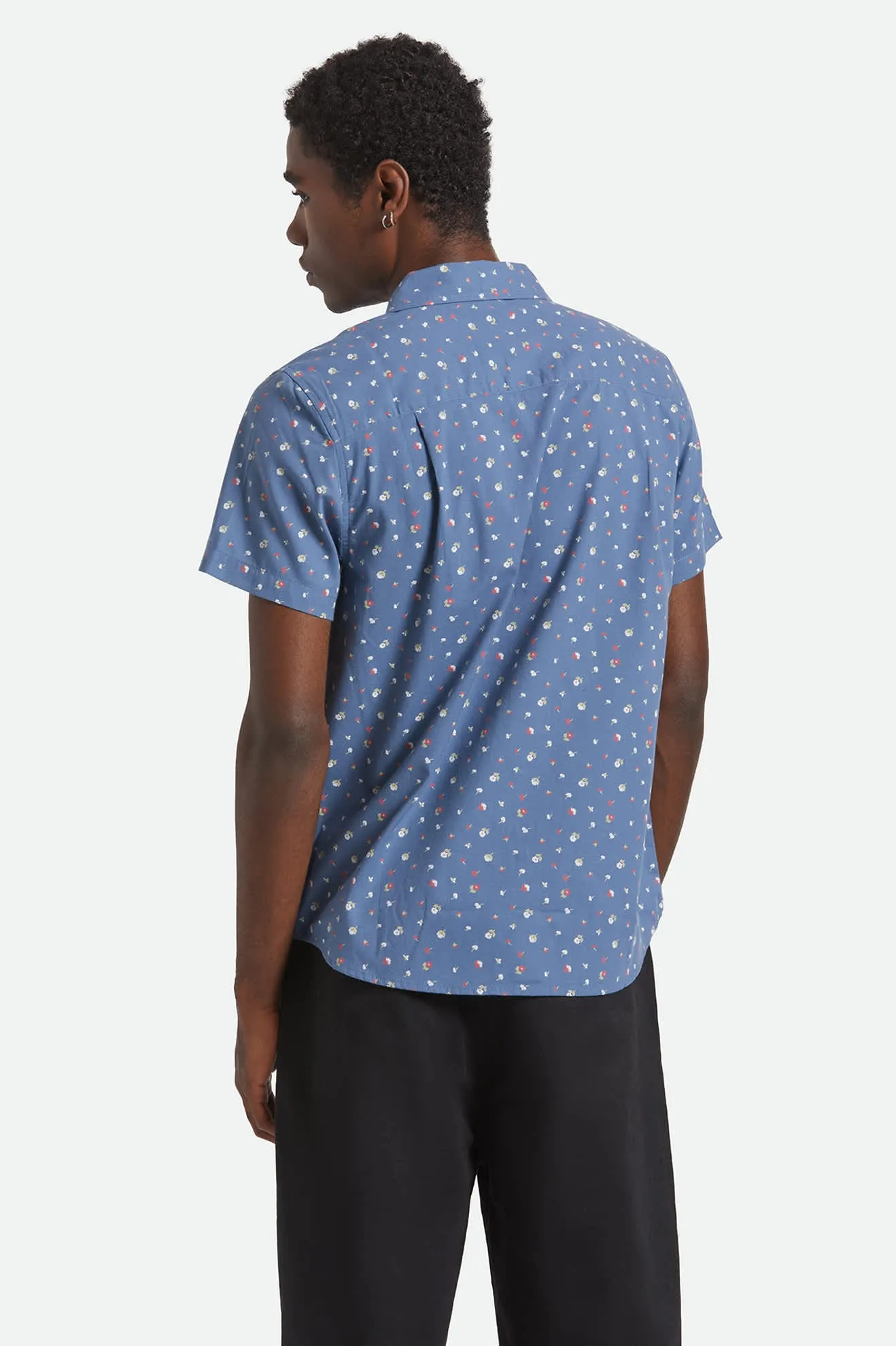 Anti Static Finish Charter Print S/S Shirt - Bering Sea/Micro Floral