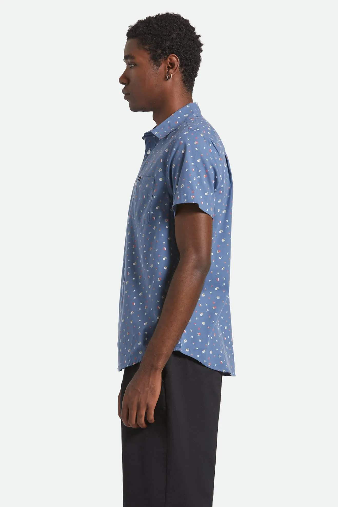 Charter Print S/S Shirt - Bering Sea/Micro Floral Subtle Print