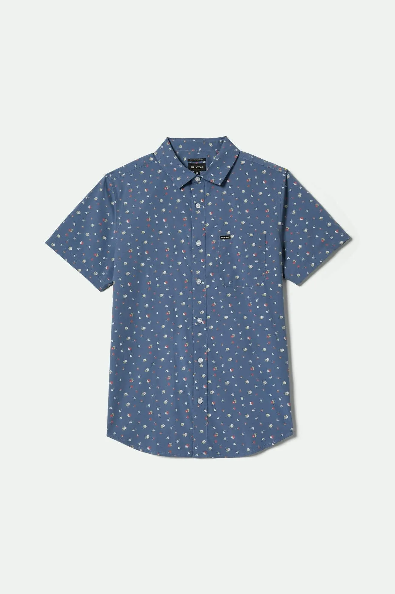 Charter Print S/S Shirt - Bering Sea/Micro Floral Floral Motif