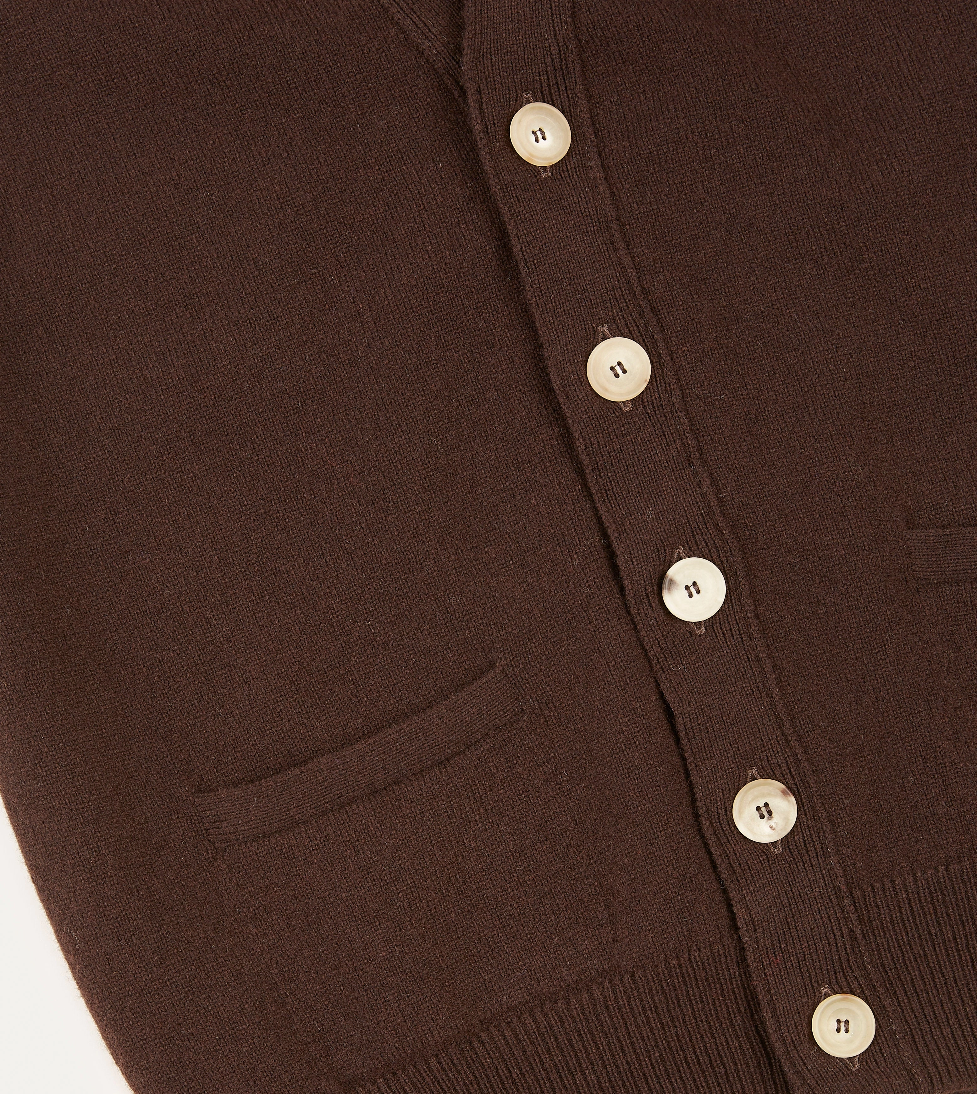 Brown Lambswool Sleeveless Cardigan Thermal regulation