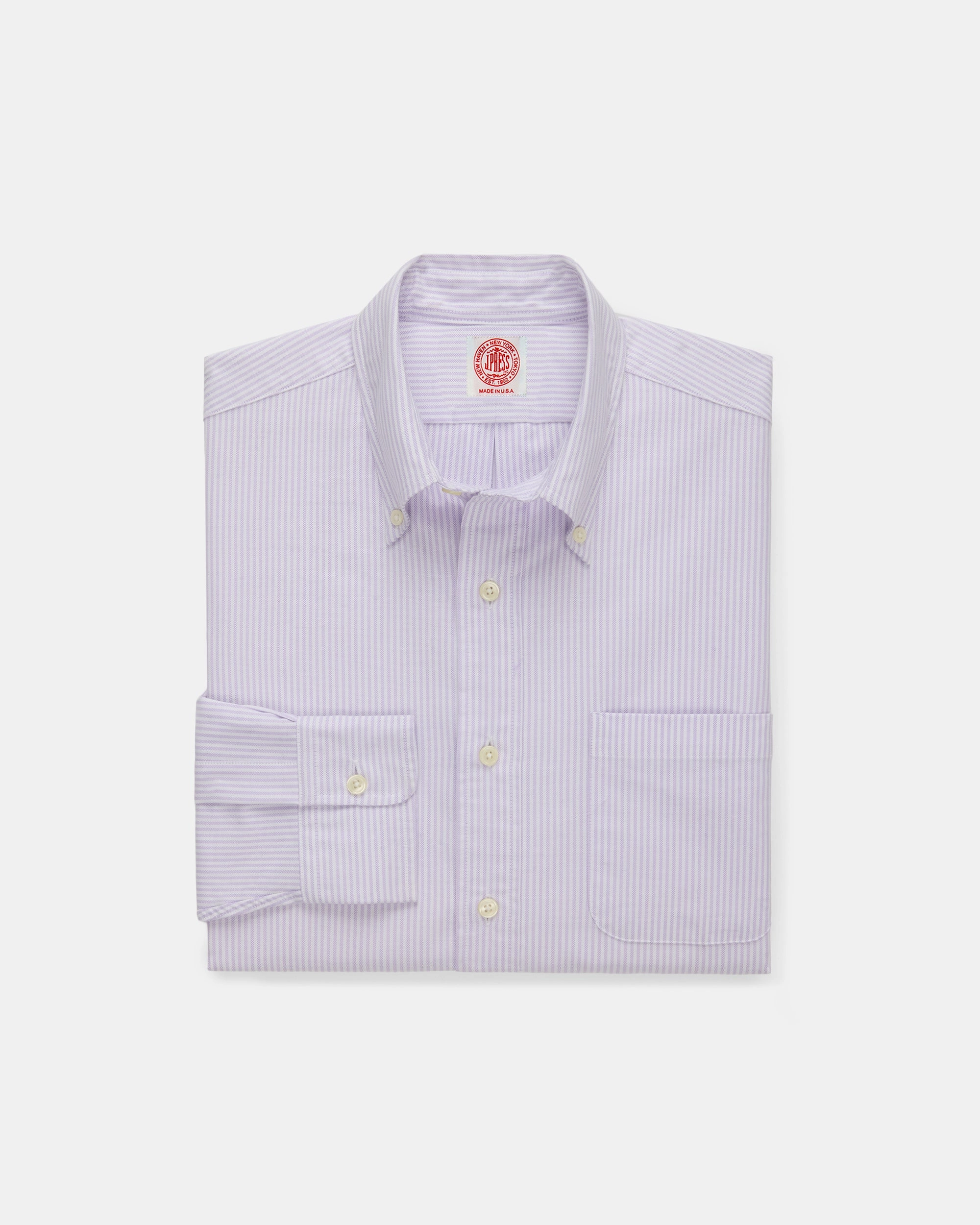 Functional Fashion Business casual Made-in-USA Purple University Stripe Oxford Cloth Shirt - Classic Fit