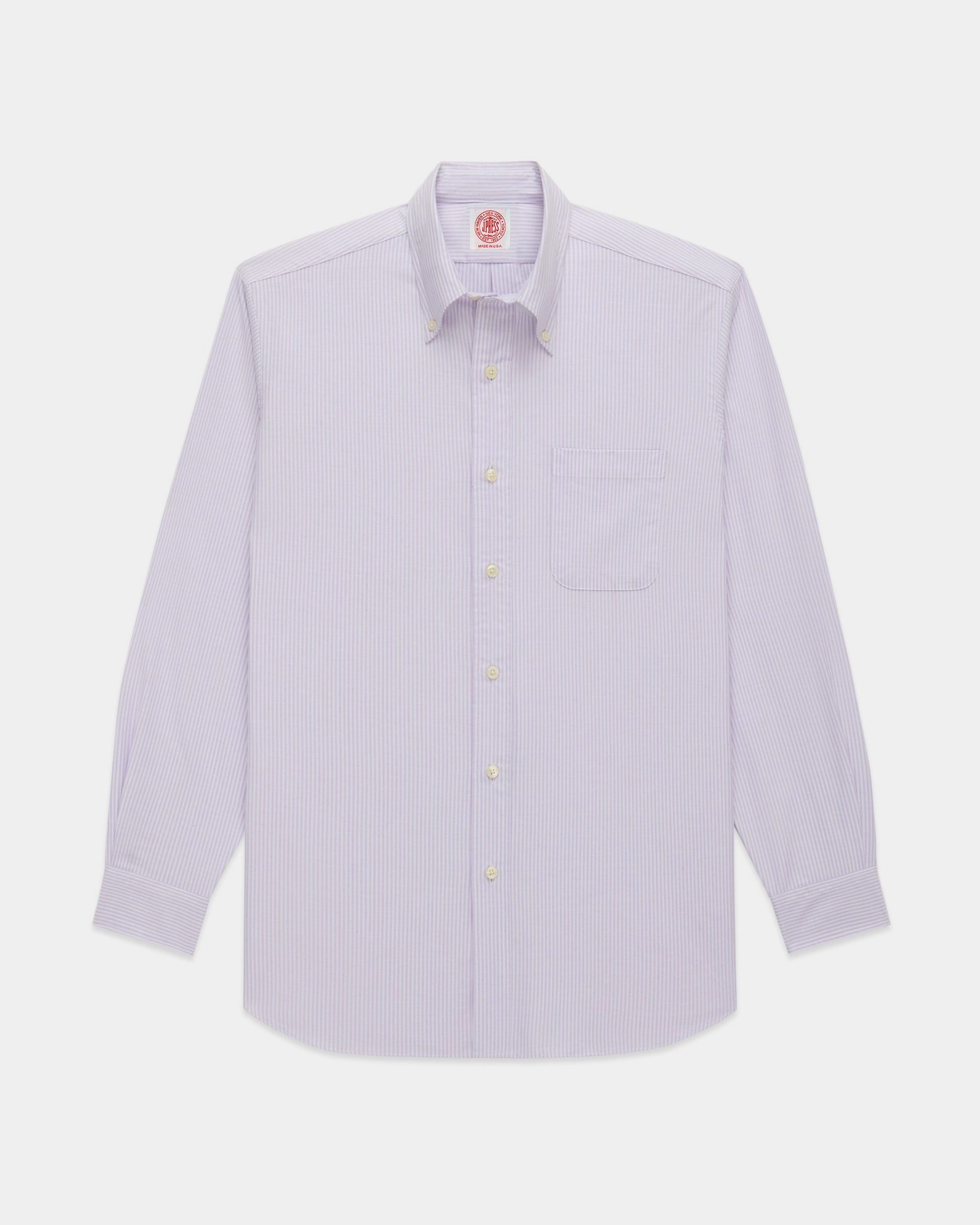 Road Trip Ready Made-in-USA Purple University Stripe Oxford Cloth Shirt - Classic Fit