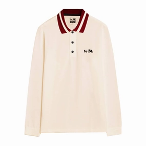 Coach New York Long Sleeve Men Polo Minimal Look