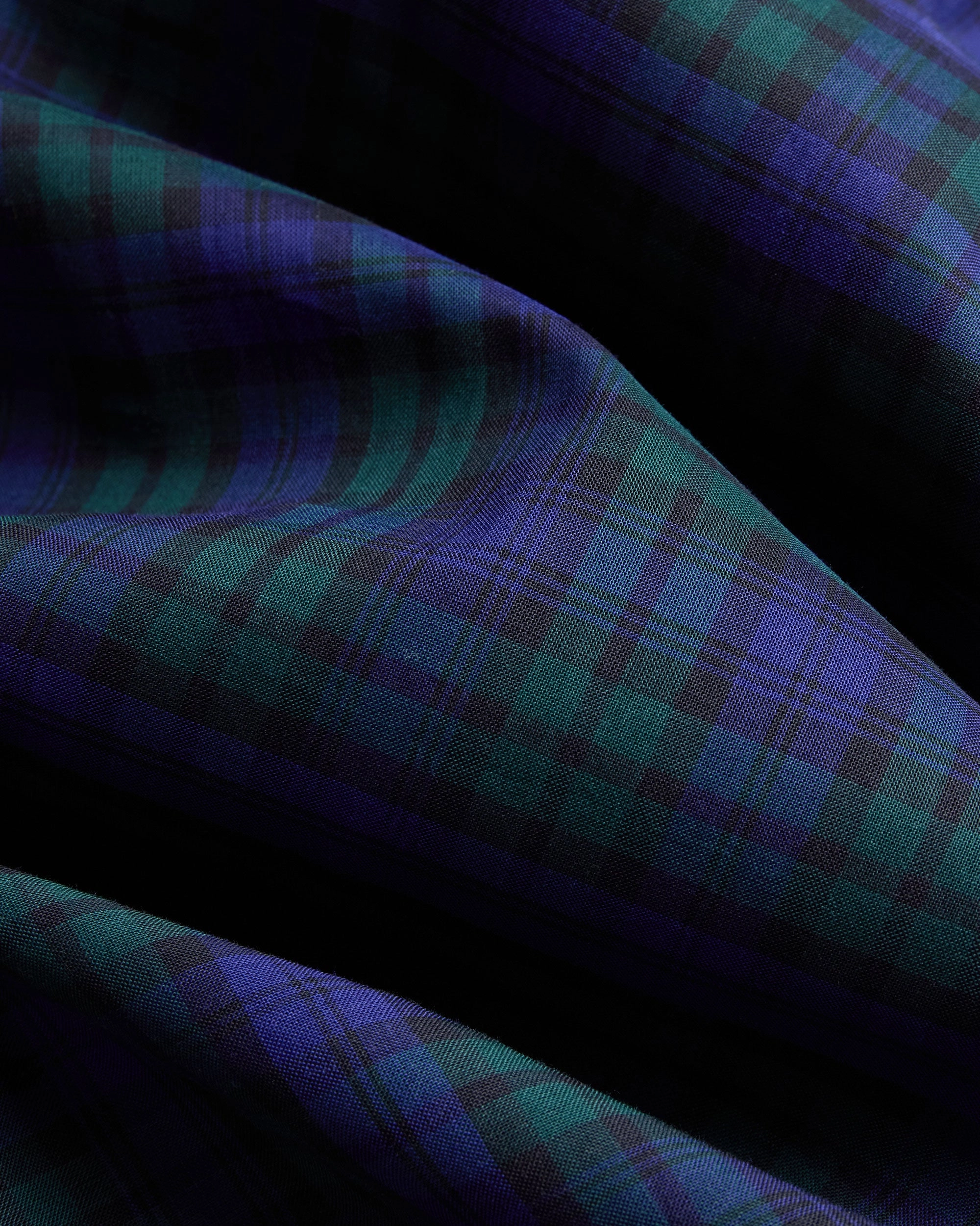Made-in-USA Blackwatch Tartan Broadcloth Sport Shirt - Classic Fit Animal Print