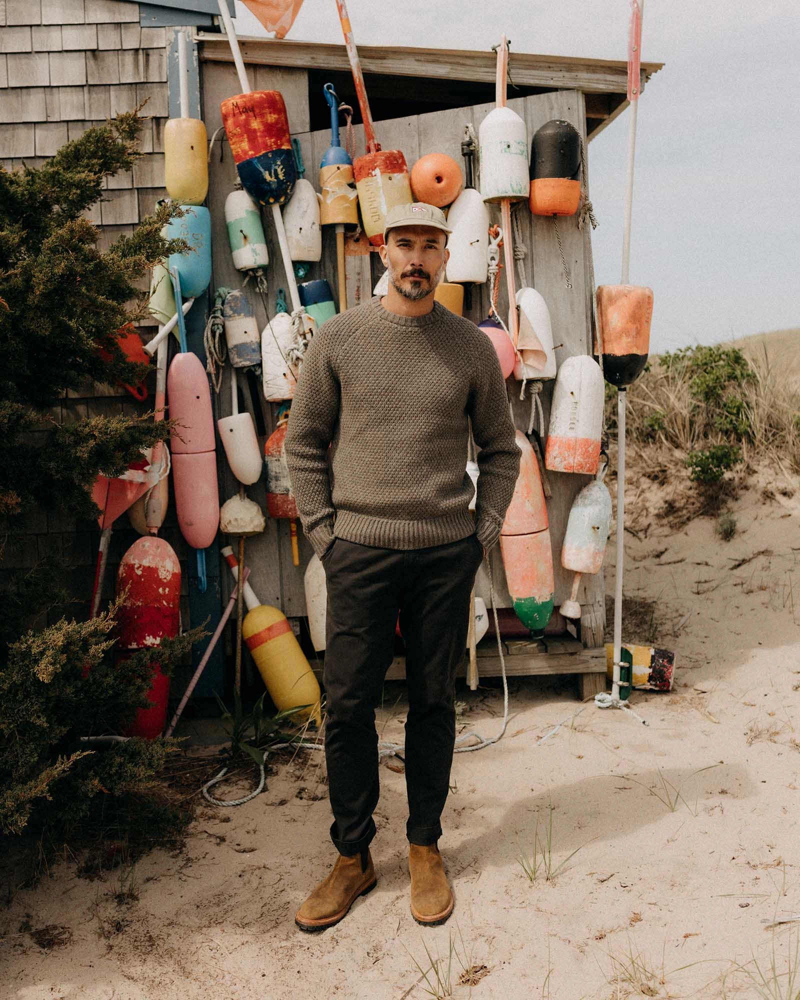 The Fisherman Sweater in Taupe Merino Fashionable Layering