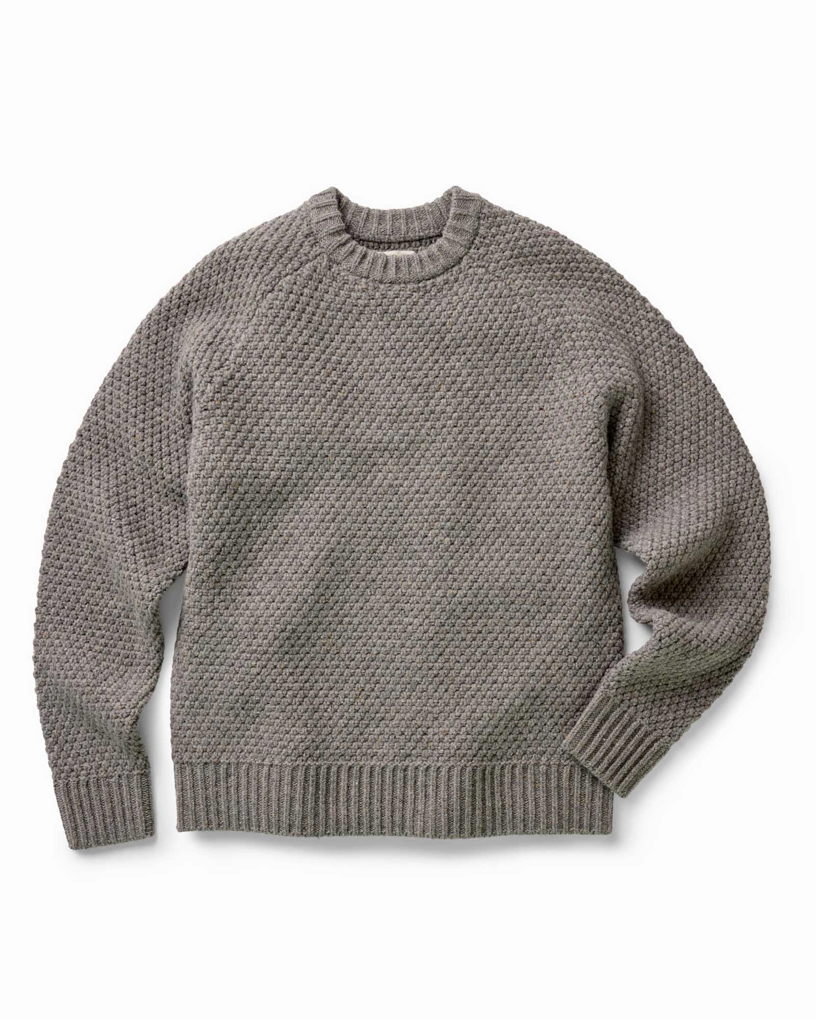 Chilly Weather Wear Cozy Designs The Fisherman Sweater in Taupe Merino