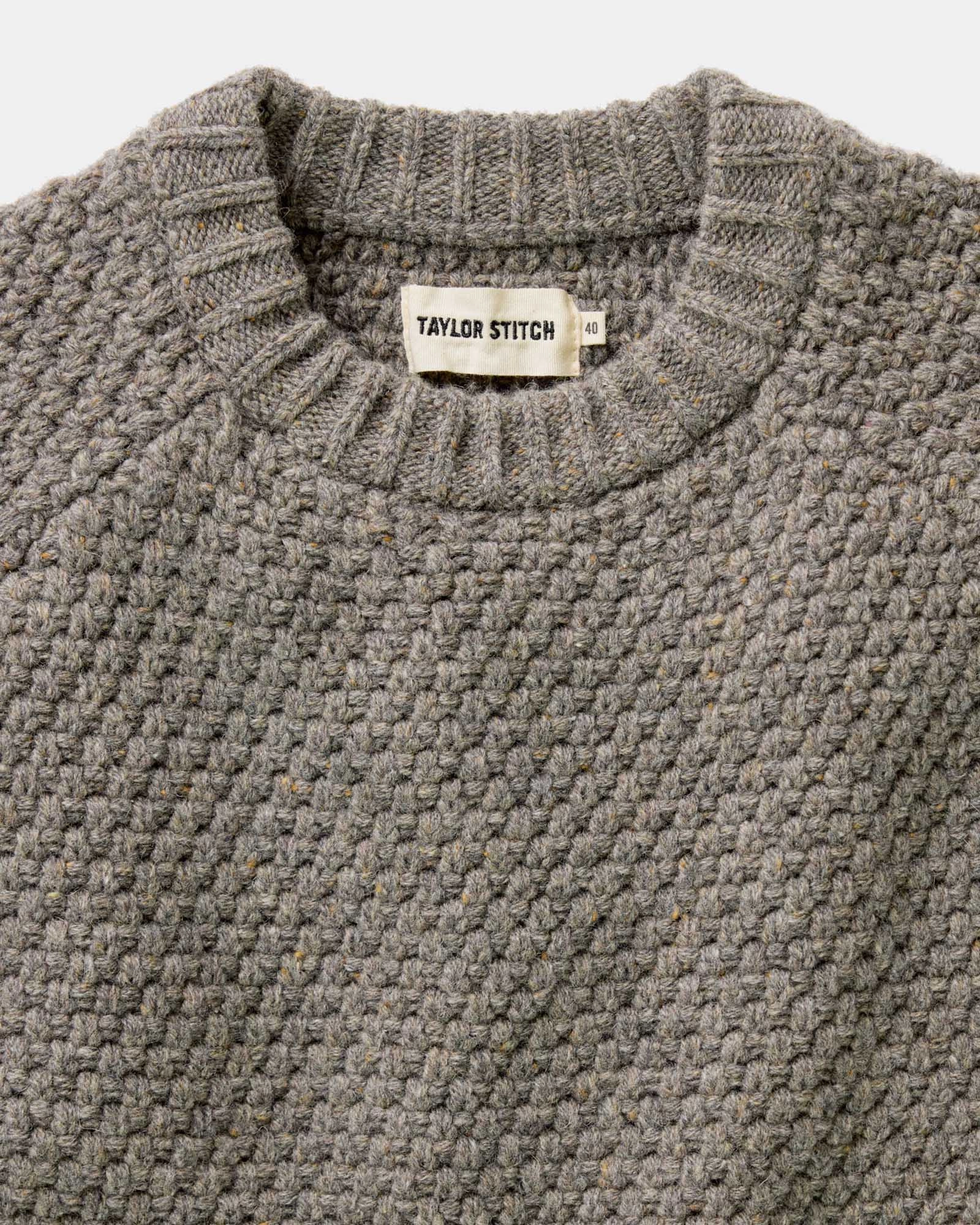 The Fisherman Sweater in Taupe Merino Casual Style