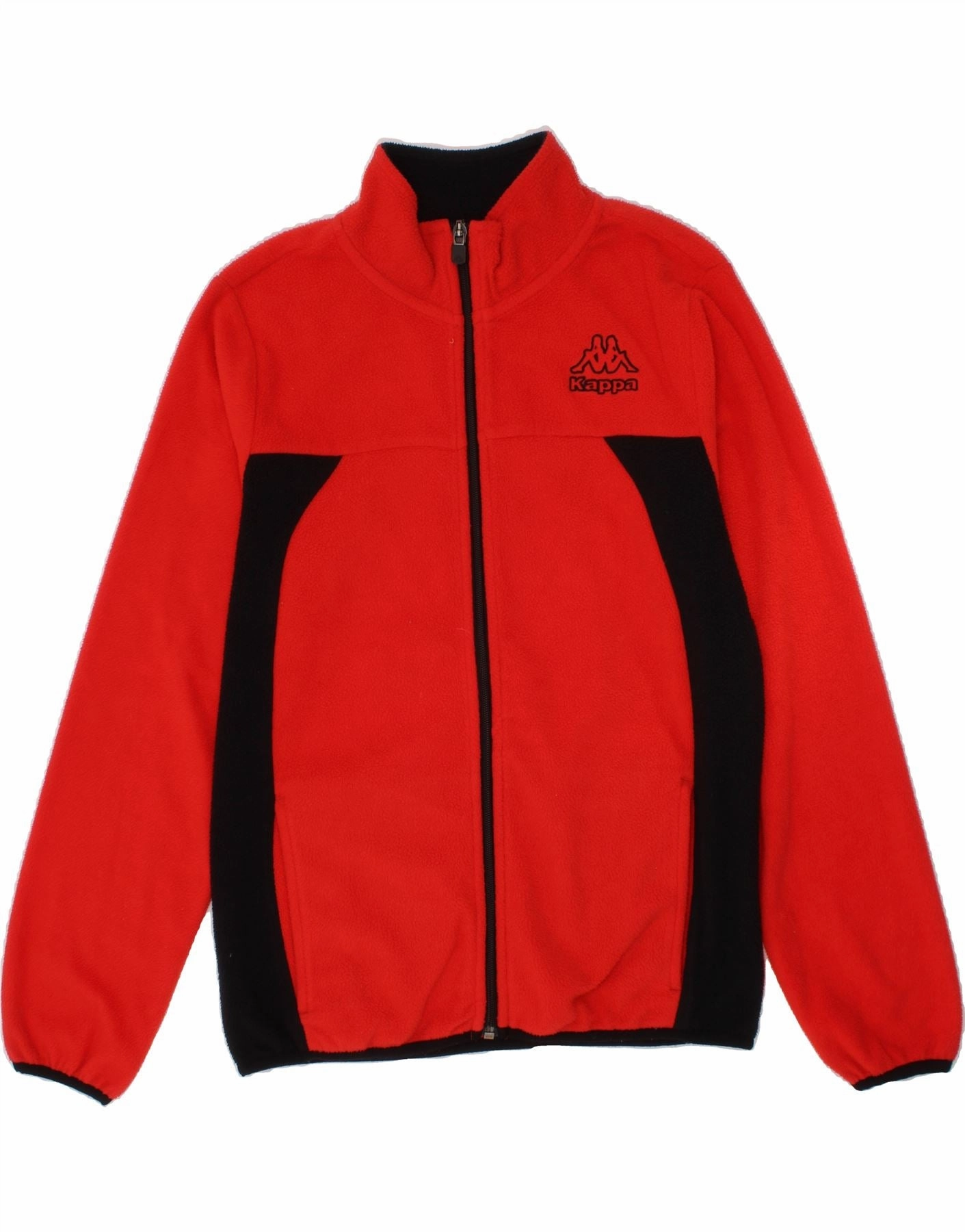 KAPPA Boys Fleece Jacket 11-12 Years Red Colourblock Full length Likelihood
