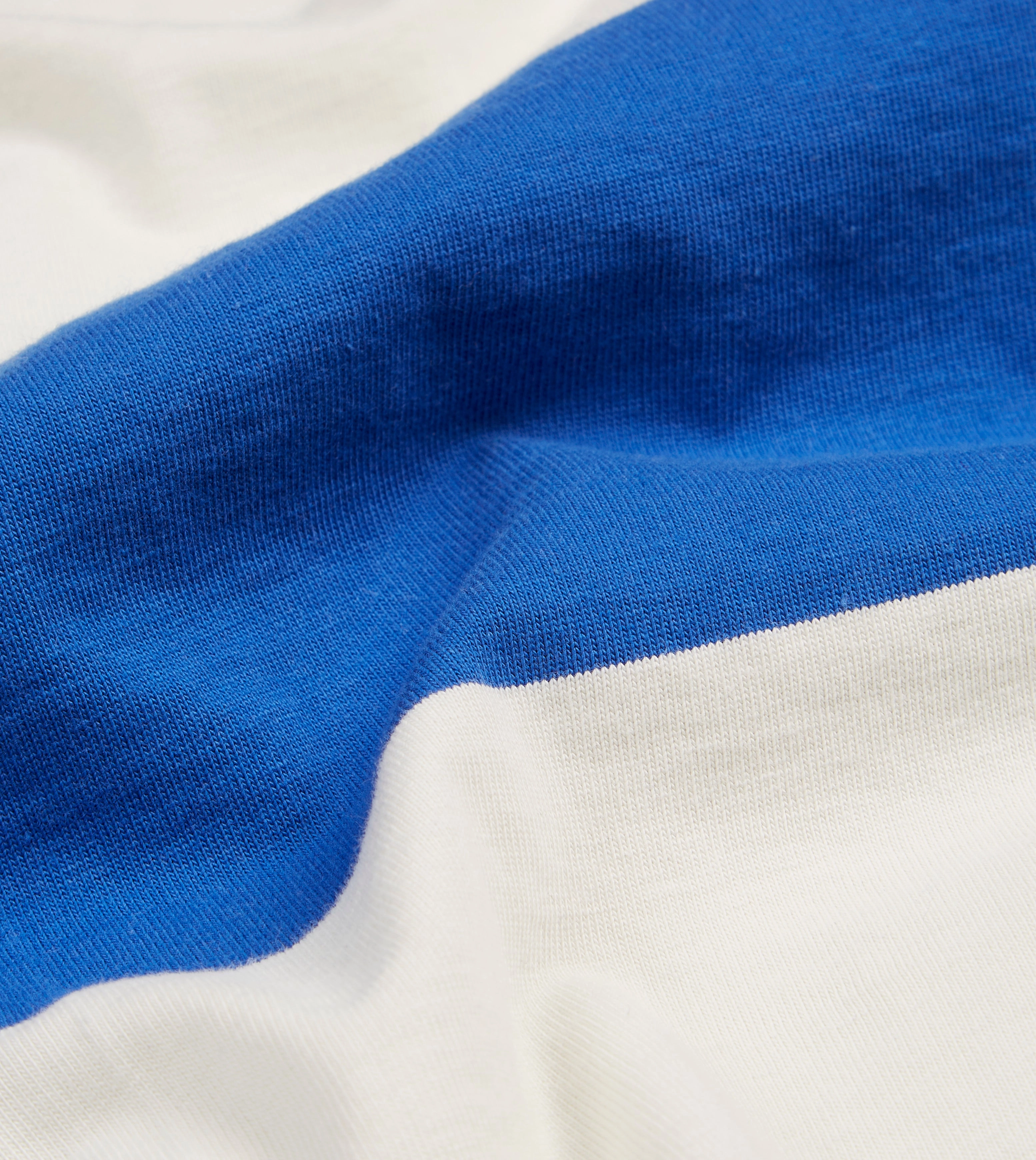 Blue and White Wide Stripe Mock Collar Long-Sleeve Jersey product vacation wearability