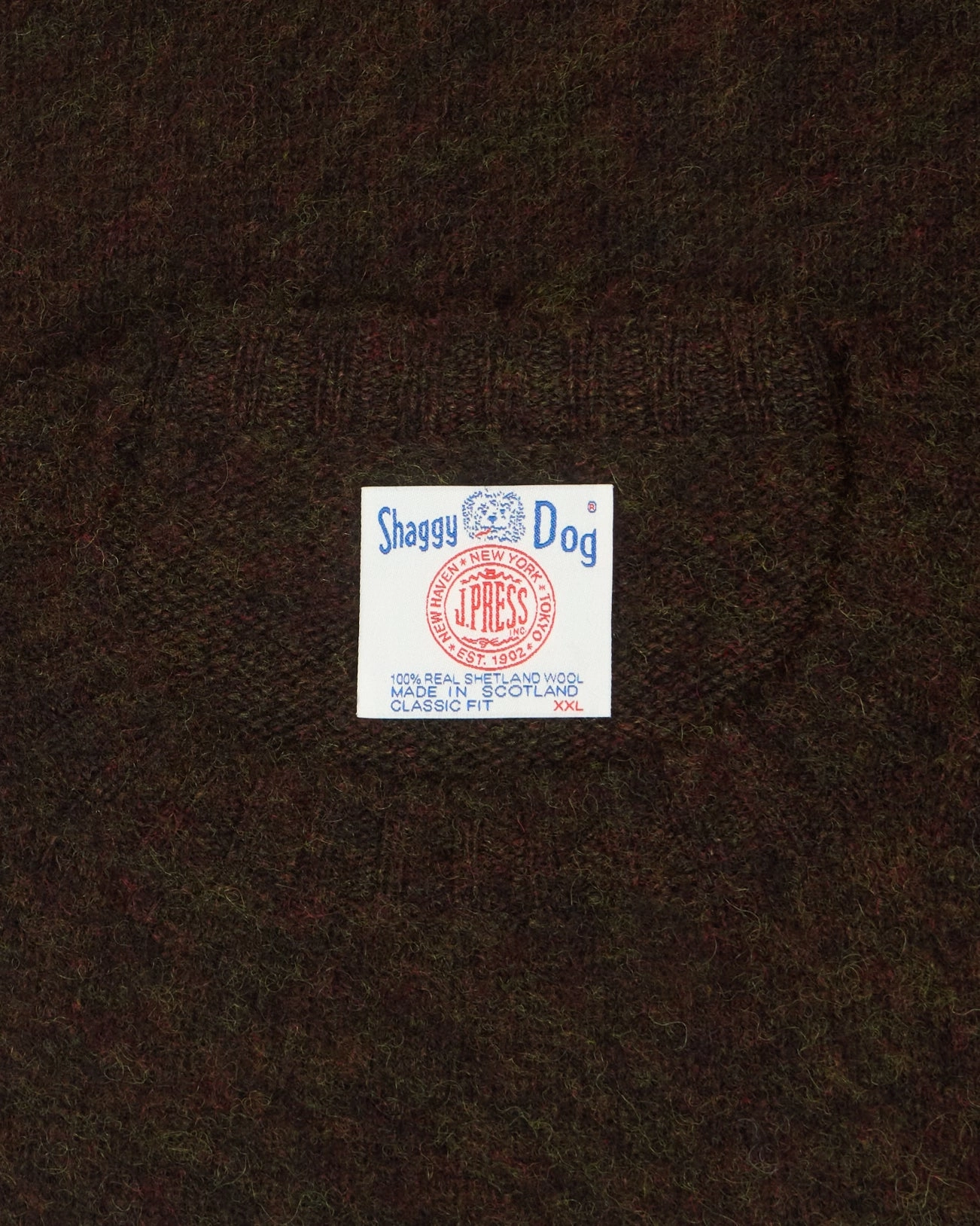 Made-in-Scotland Brown Shaggy Dog Sweater - Classic Fit Casual Warmth