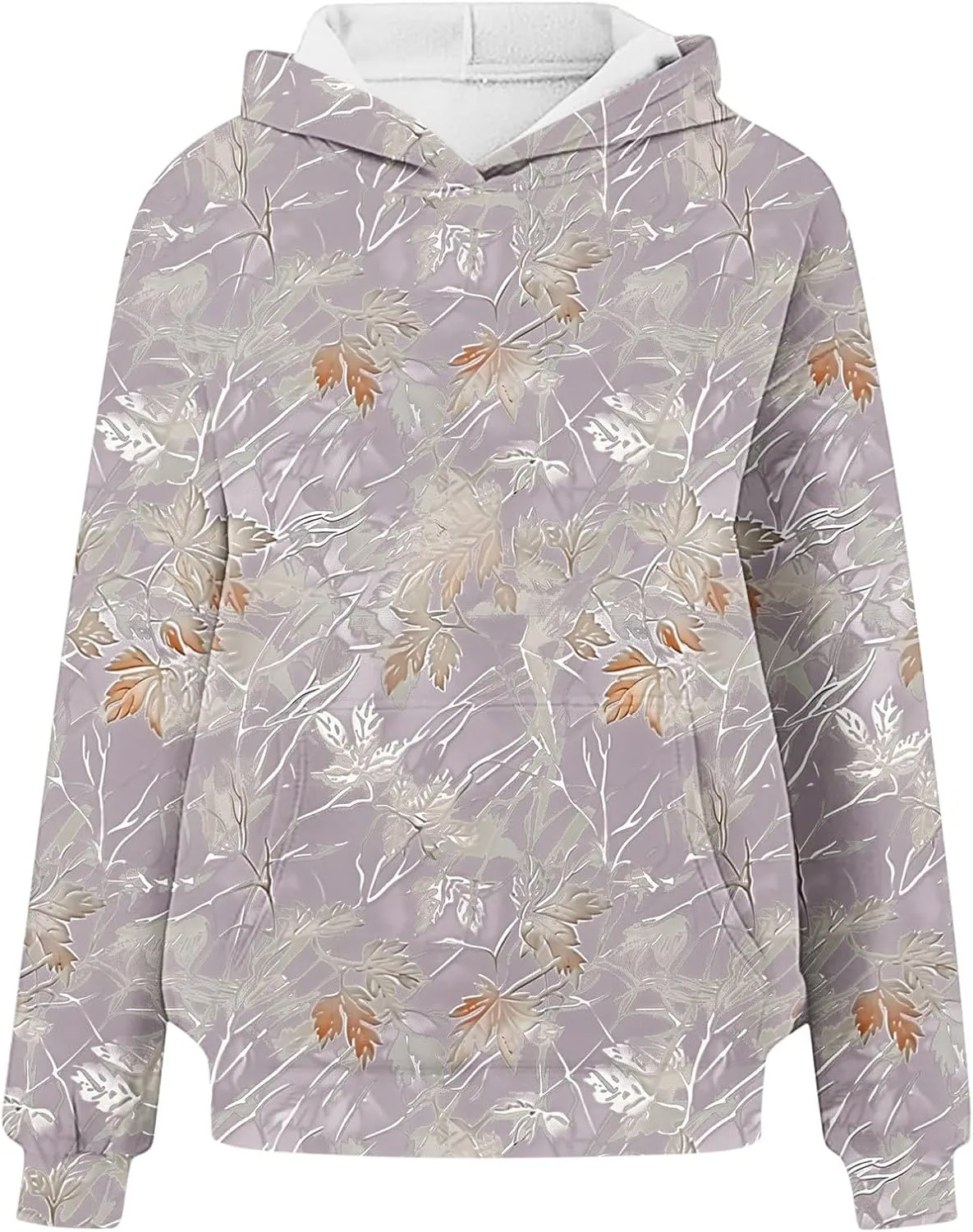 Ceboyel Womens Camo Oversized Hoodies Maple Leaf Hooded Sweatshirt Trendy Cute Hoodie Teen Girls Fashion Clothing 2024