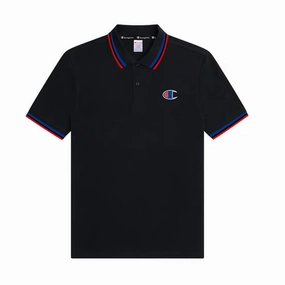 Champion Black Men Polo Leather combination