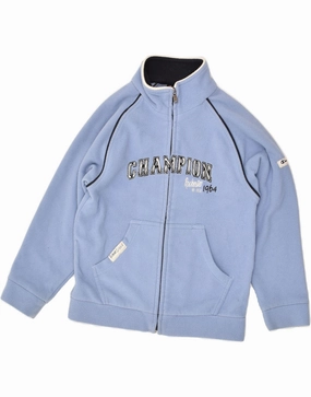 CHAMPION Boys Graphic Fleece Jacket 7-8 Years Small Blue Polyester adults
