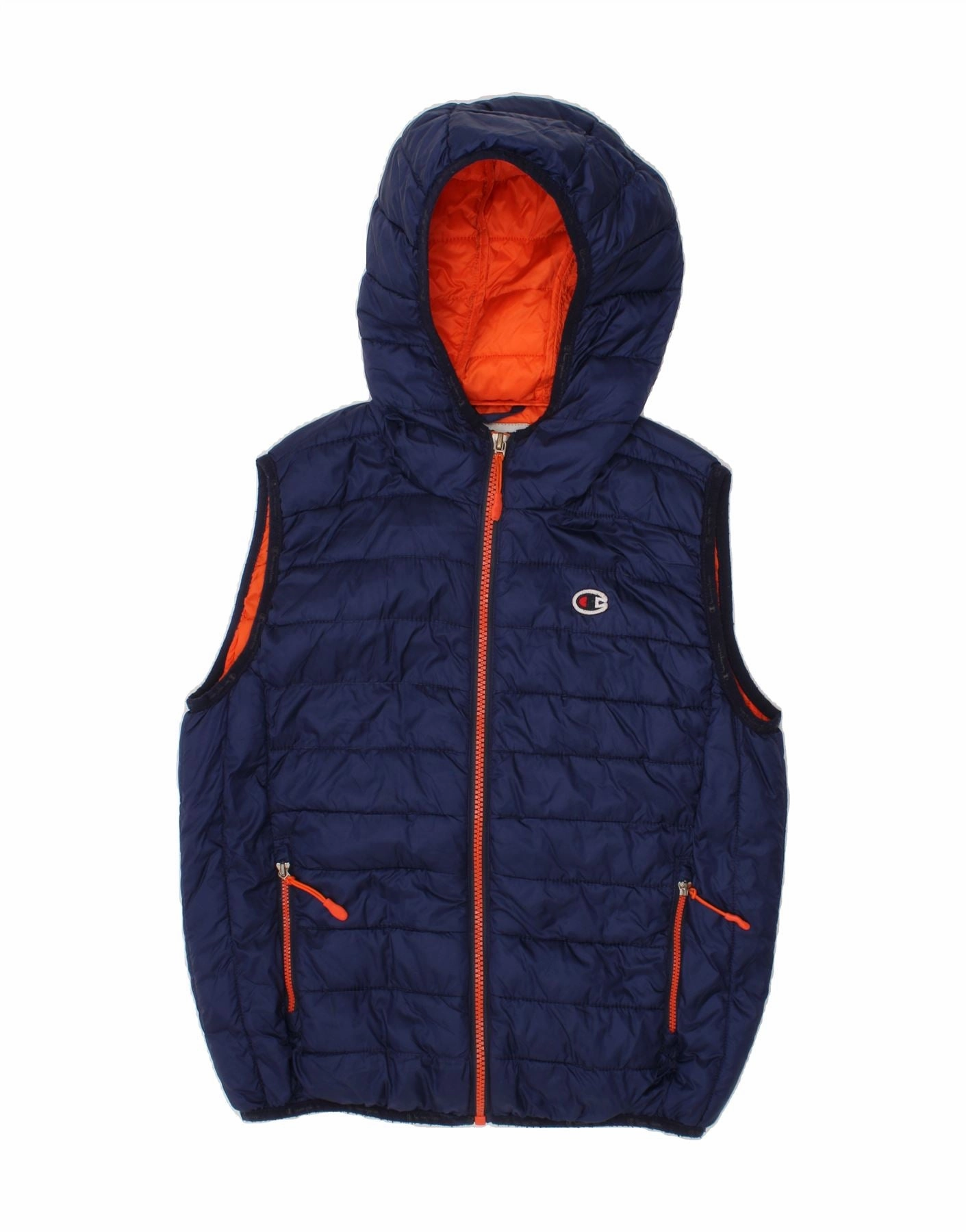 Service CHAMPION Boys Hooded Padded Gilet 9-10 Years Navy Blue
