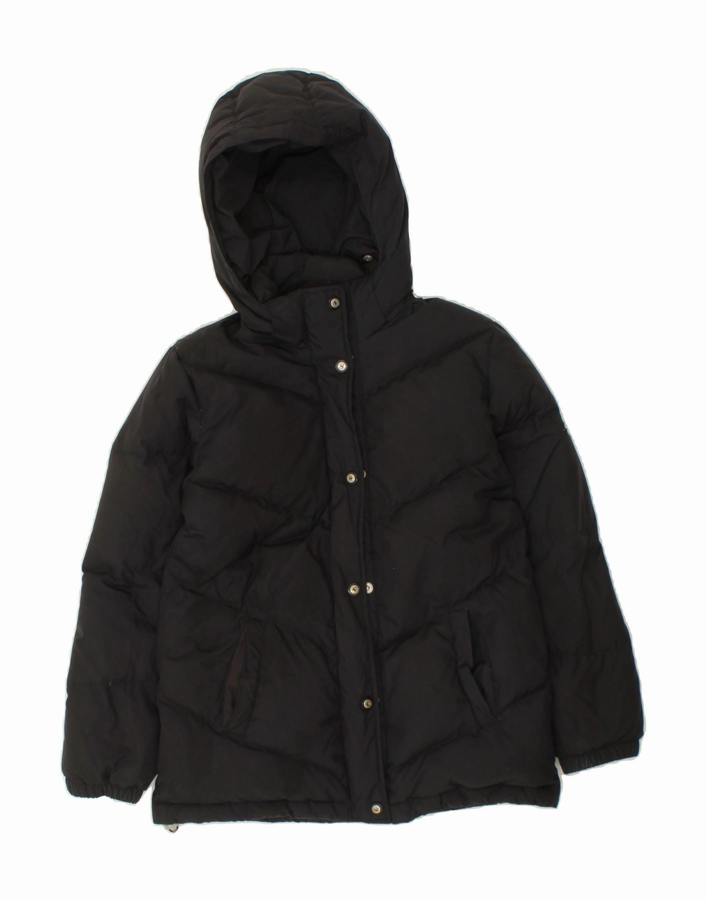 Embroidered CHAMPION Boys Hooded Padded Jacket 11-12 Years Large Black