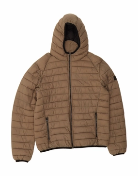 Quick Dry Tech Soft Interior CHAMPION Boys Hooded Padded Jacket 15-16 Years 2XL Brown Polyester
