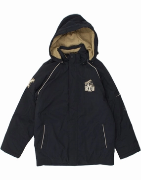 Explain CHAMPION Boys Hooded Rain Jacket 11-12 Years Navy Blue Polyamide