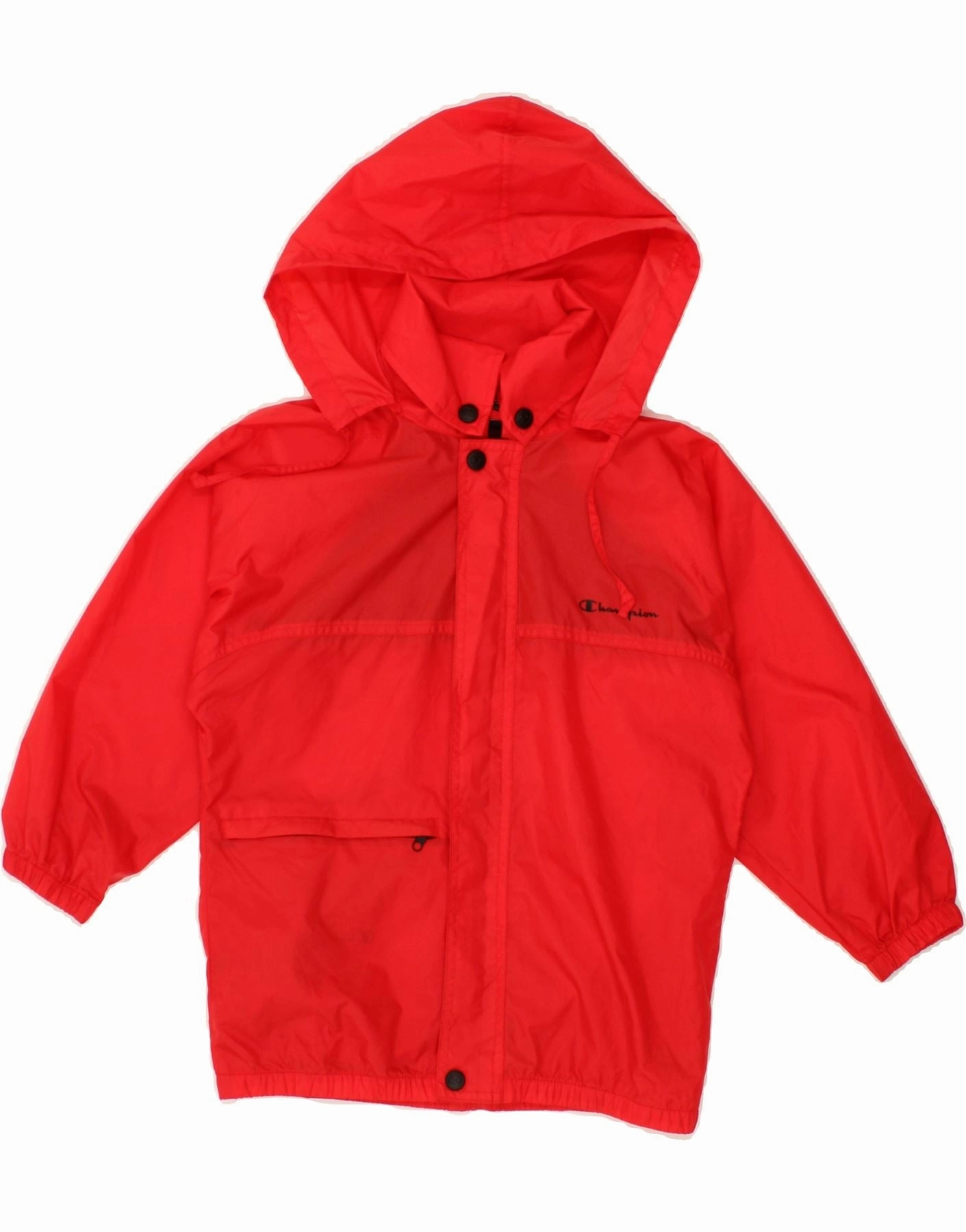 CHAMPION Boys Hooded Rain Jacket 5-6 Years Red Polyamide Rain Fit