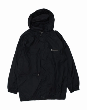 CHAMPION Boys Hooded Rain Jacket 9-10 Years Medium Navy Blue Polyamide Reflective Safety Trim Ritual