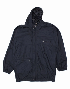 NonBulky Midweight Build CHAMPION Boys Hooded Raincoat 11-12 Years Large  Navy Blue Polyamide