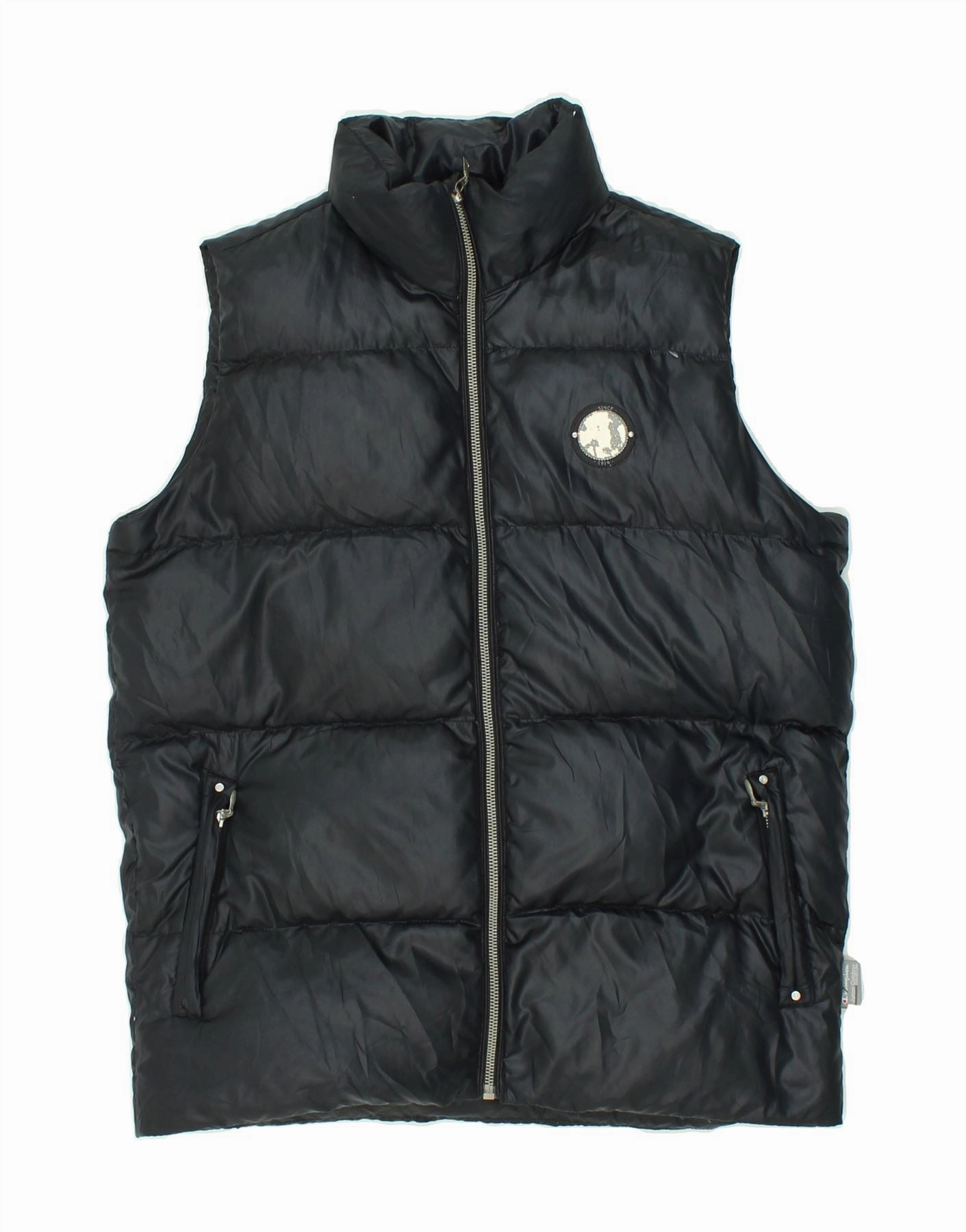 CHAMPION Boys Padded Gilet 13-14 Years XL Black Compact Packable Design Bow-tie