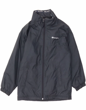 Fast Paced CHAMPION Boys Windbreaker Jacket 9-10 Years Navy Blue Polyester