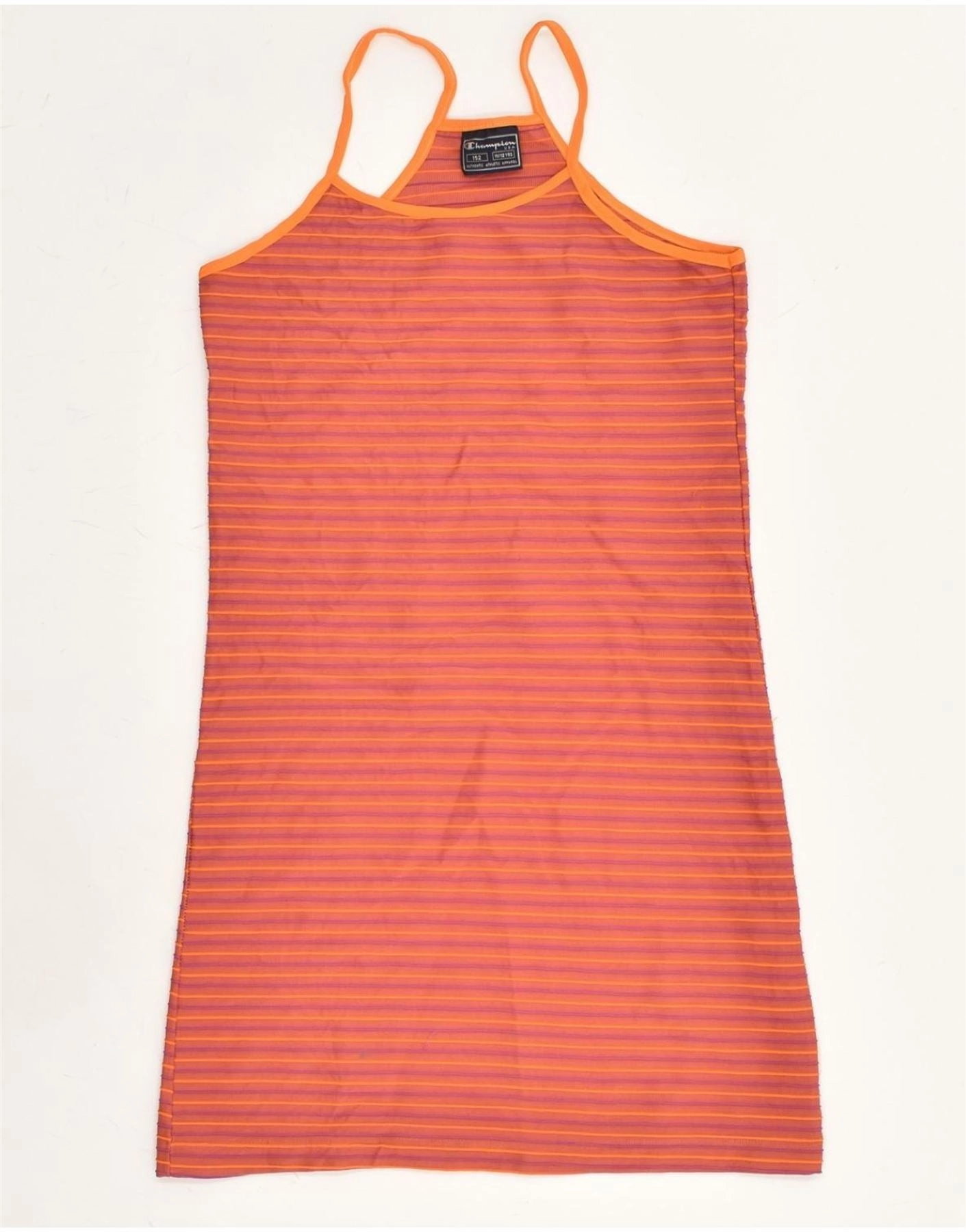 Office Smart Casual Feel CHAMPION Girls Sheath Dress 11-12 Years Orange Striped Polyamide