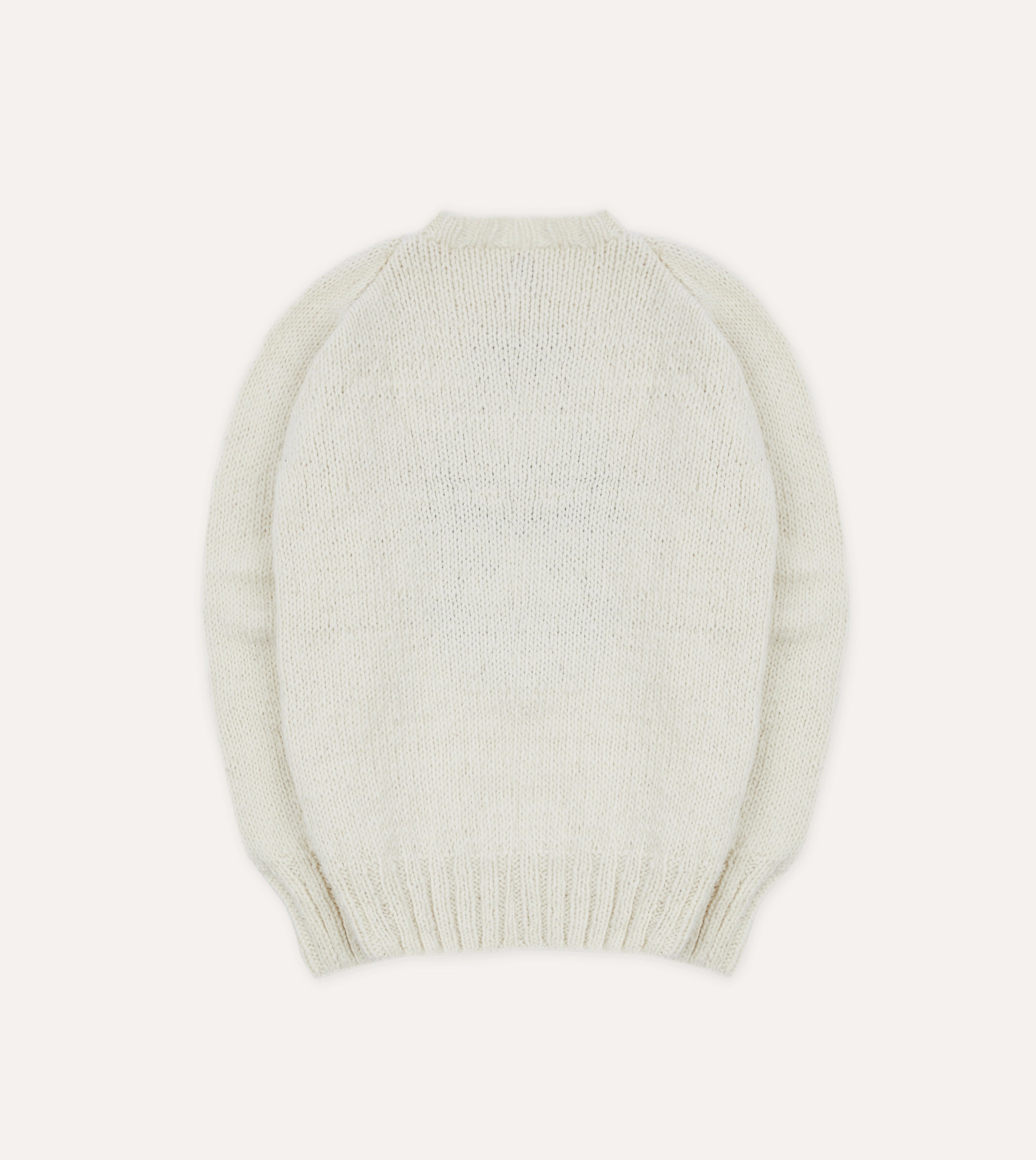 Home Warmth Winter Travel Chamula for Drake's Ecru Avocado Merino Jumper