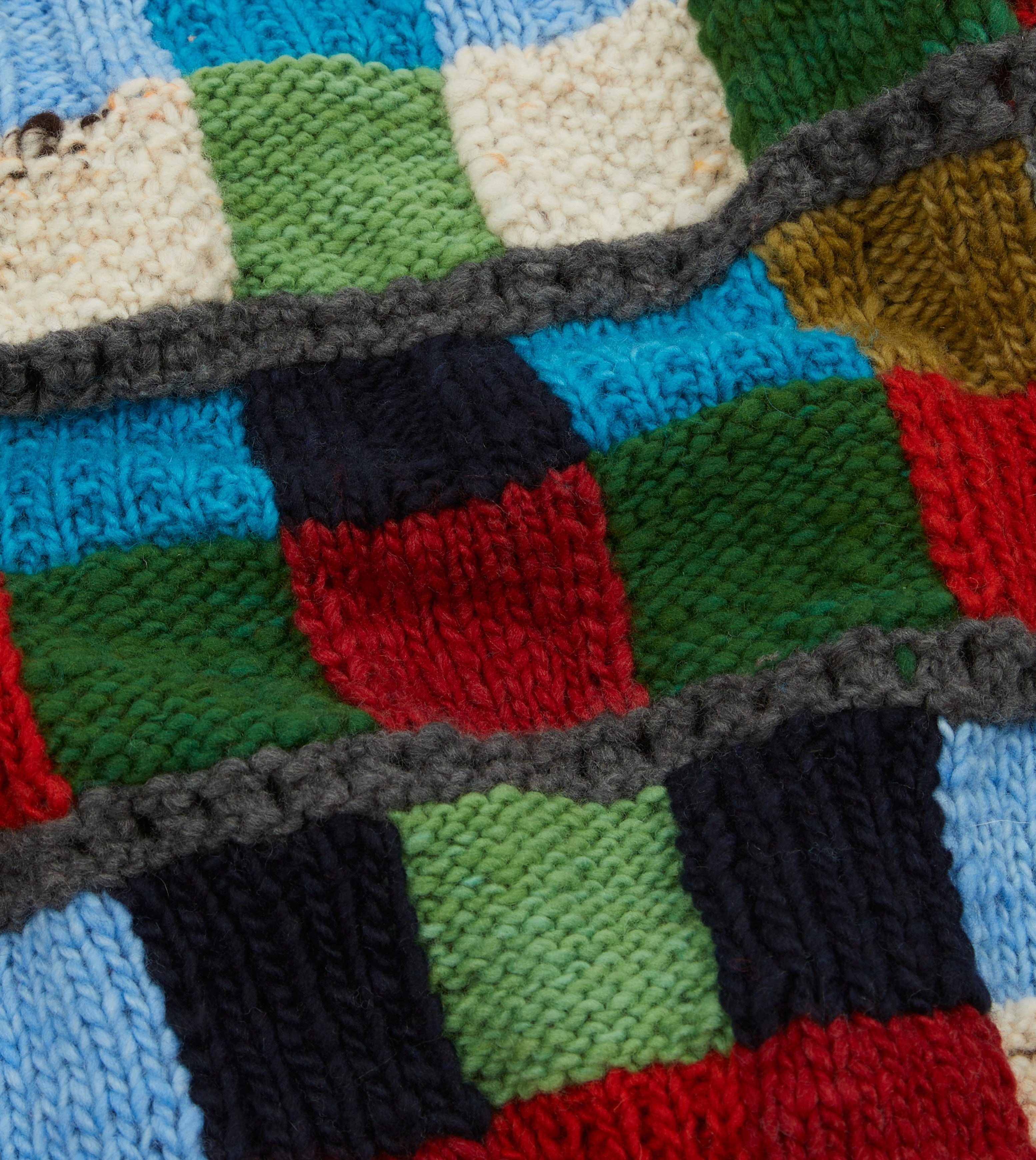 Chamula for Drake's Patchwork Merino Jumper Versatile Casual Look