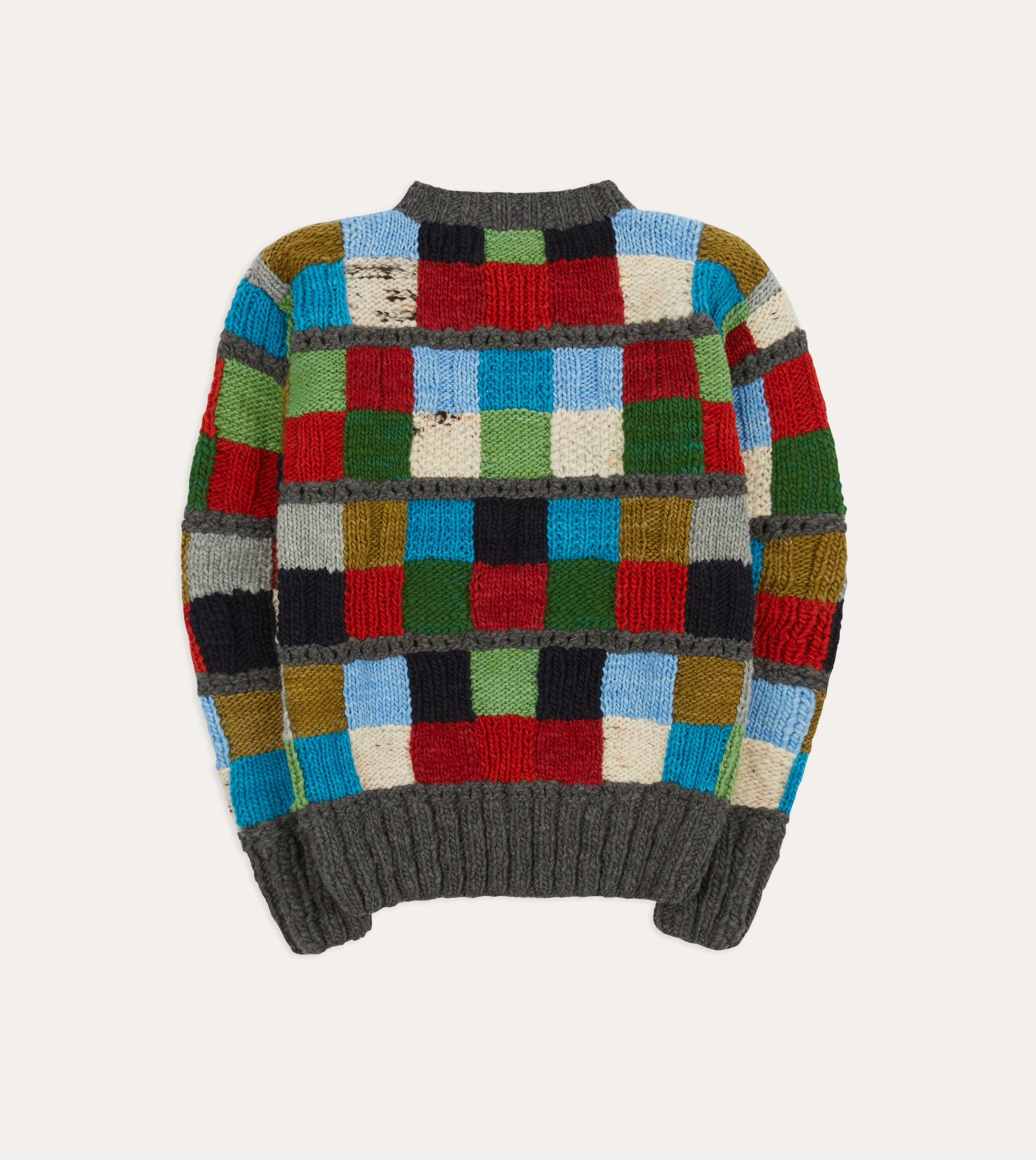 Modern Drape Chamula for Drake's Patchwork Merino Jumper