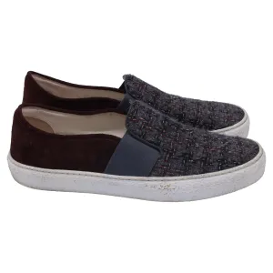 Firm Sure Downtime Ready Chanel CC Tweed Slip-On Sneakers in Multicolor  Wool