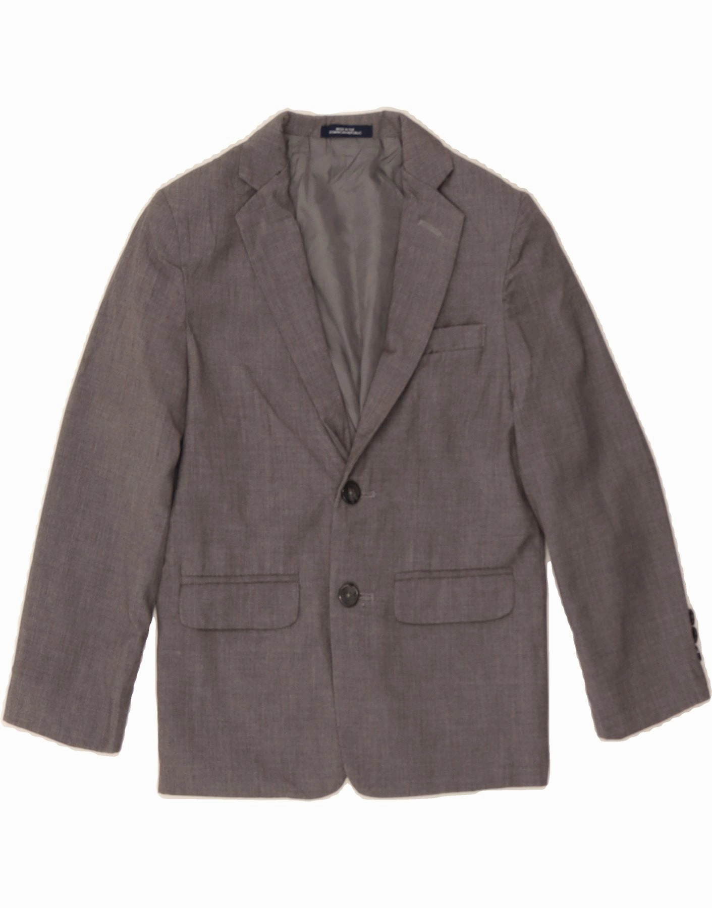 CHAPS Boys 2 Button Blazer Jacket 7-8 Years Grey Polyester Minimal Gear