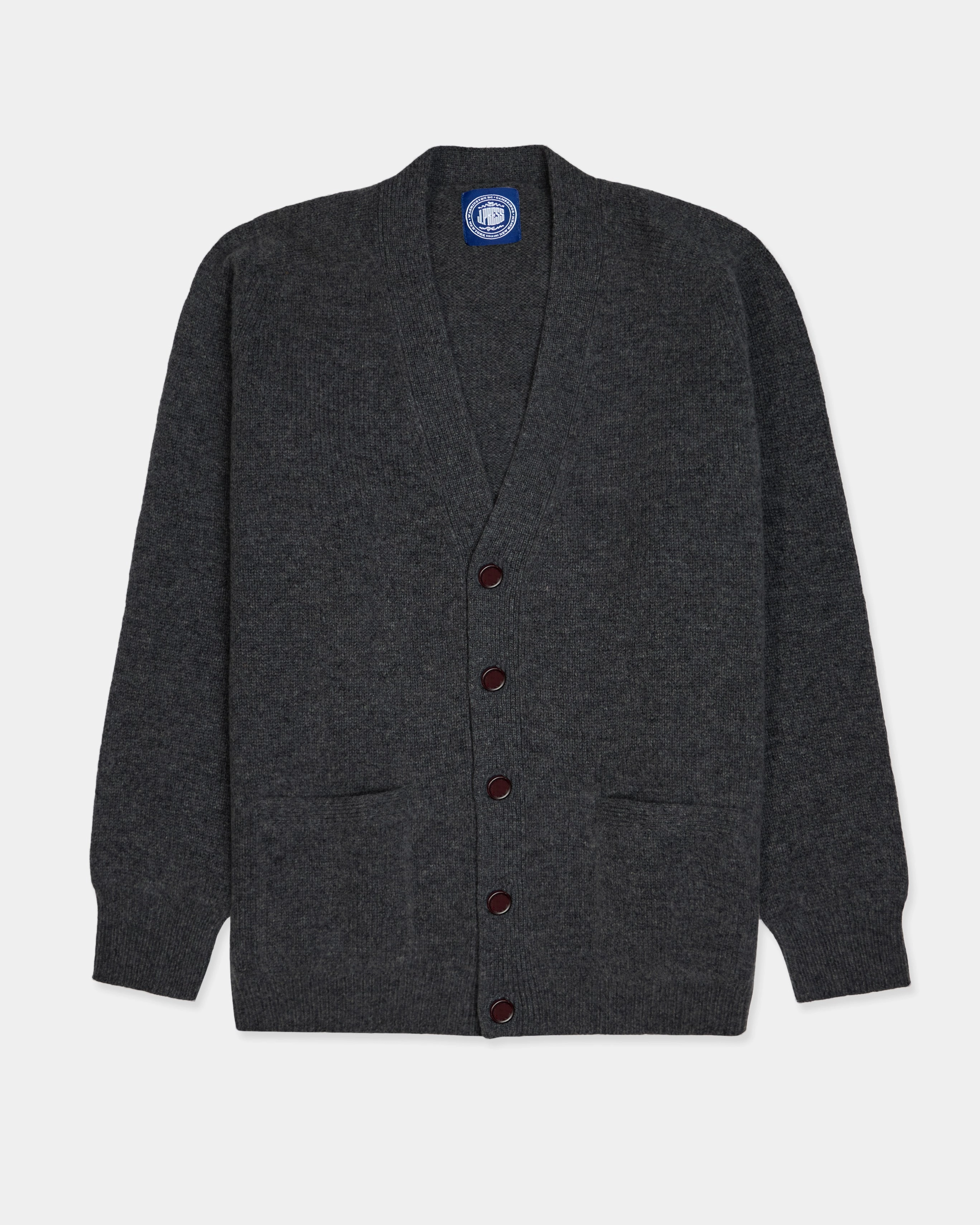 Fashion-Forward Look Cozy pieces Charcoal Lambswool Cardigan Sweater