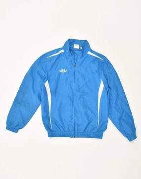 UMBRO Boys Rain Jacket 11-12 Years Blue Polyester Fade Resistant Dye
