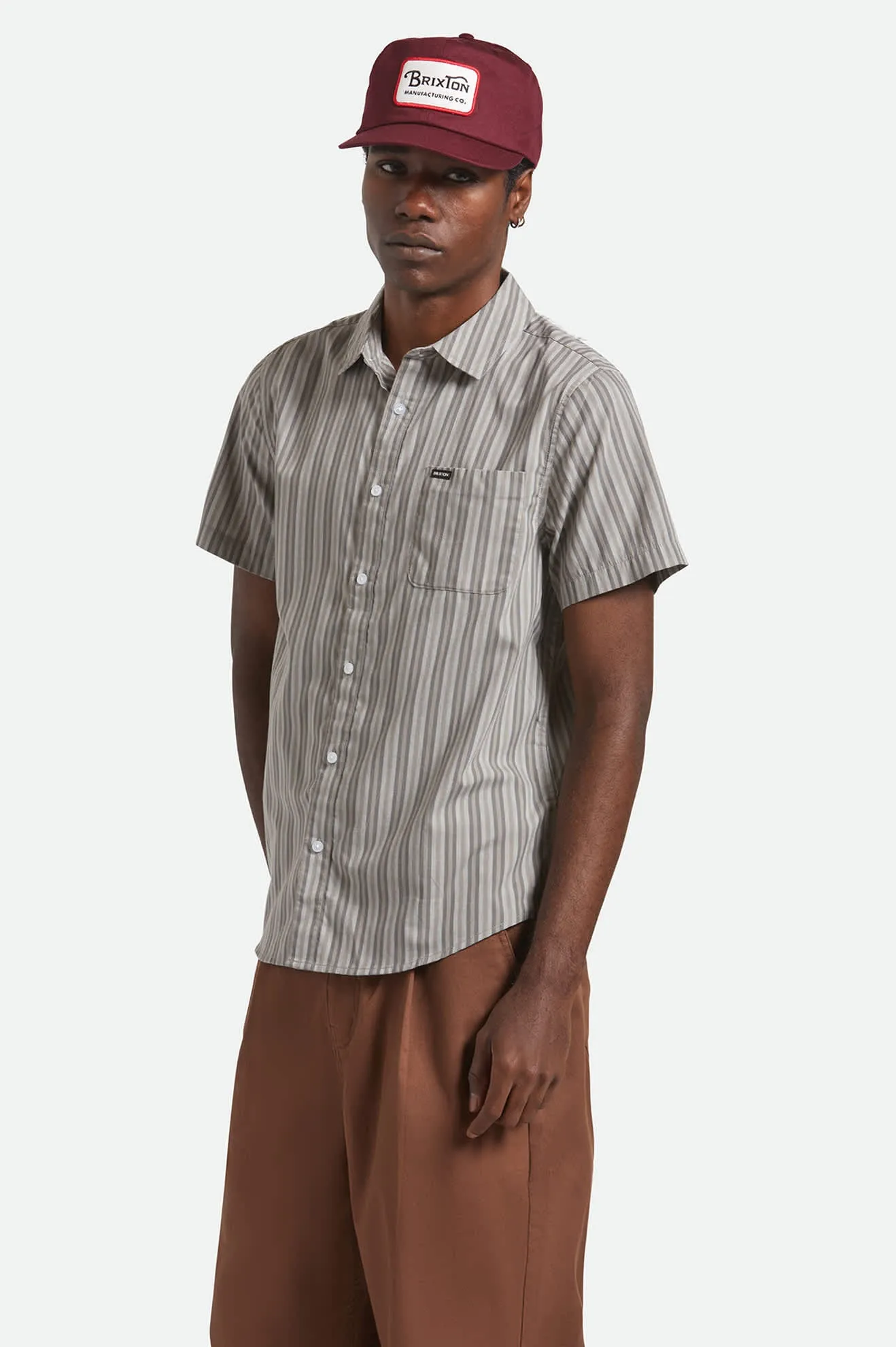 Charter Stripe S/S Shirt - Charcoal/Grey Anti-static