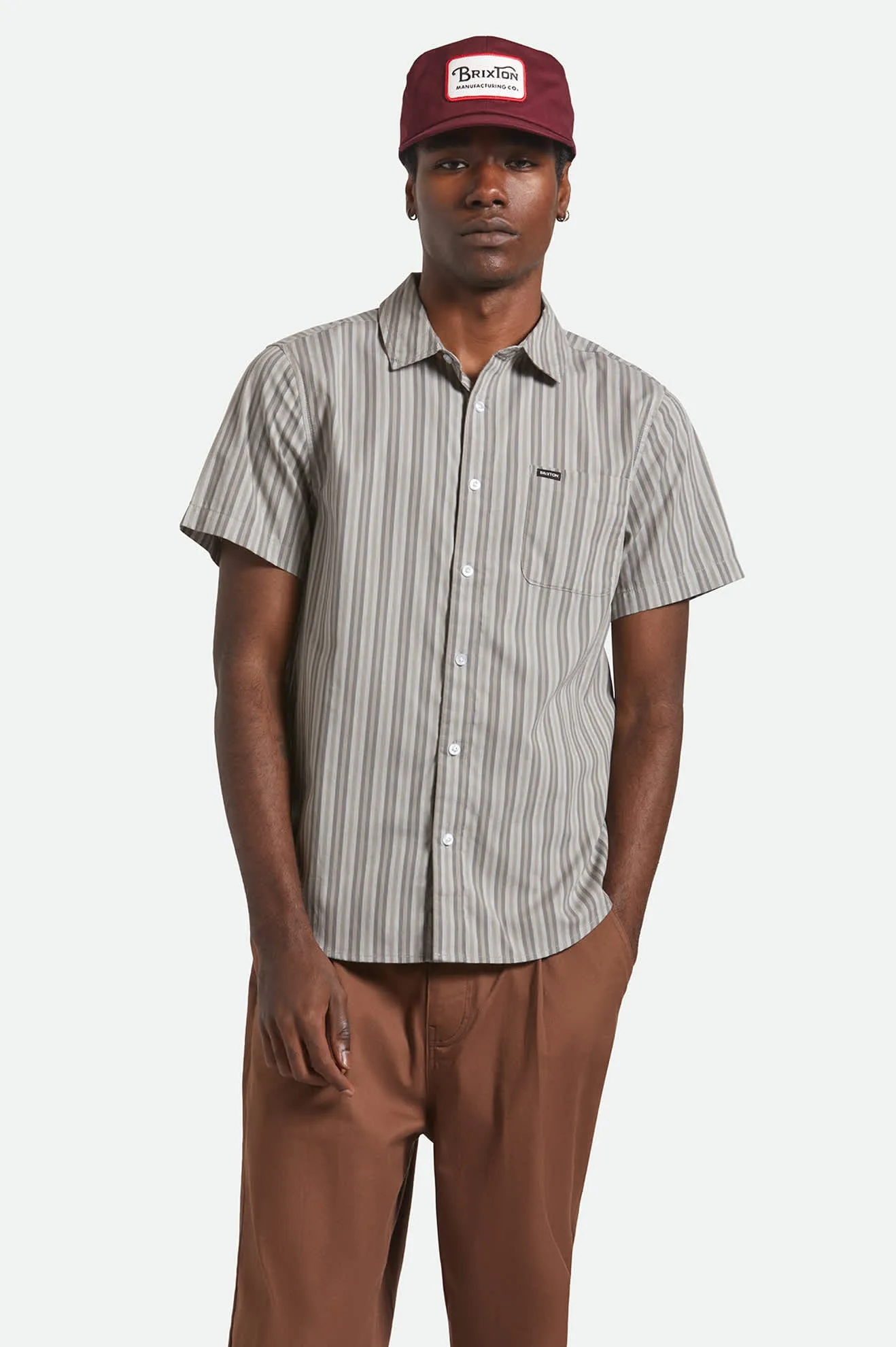 Country Escape Charter Stripe S/S Shirt - Charcoal/Grey